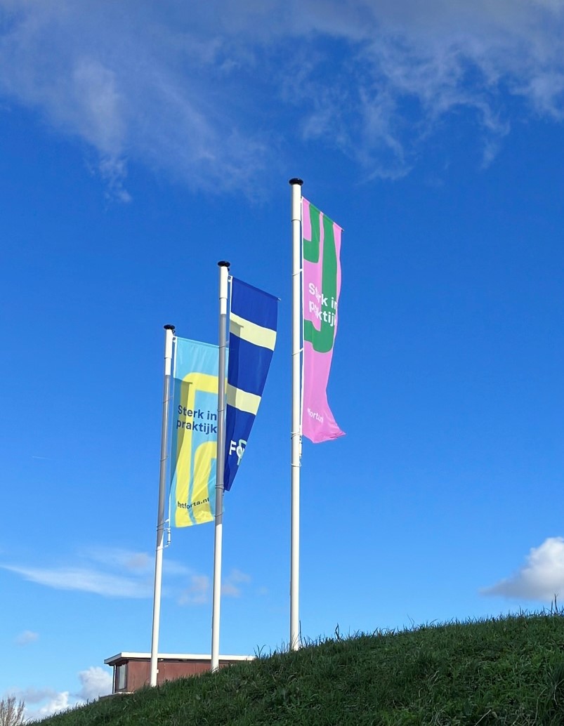 De nieuwe vlaggen wapperen bij Forta